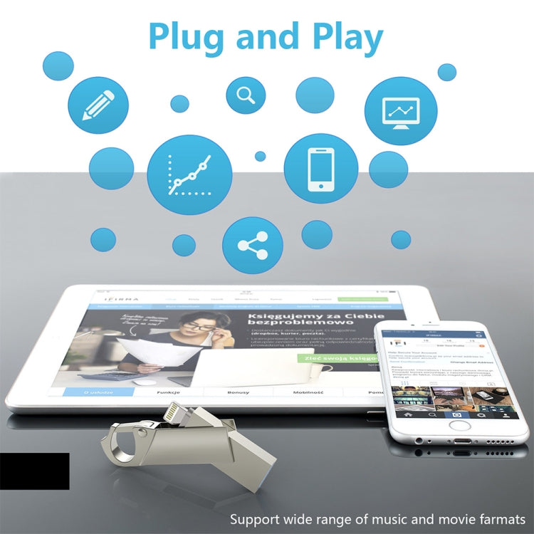RQW-10F 2-in-1 USB 2.0 & 8-poliger 16 GB-Schlüsselbund-Flash-Speicher, RQW-10F RQW-10F 2-in-1 USB 2.0 & 8-poliger 16 GB-Schlüsselbund-Flash-Speicher, RQW-10F