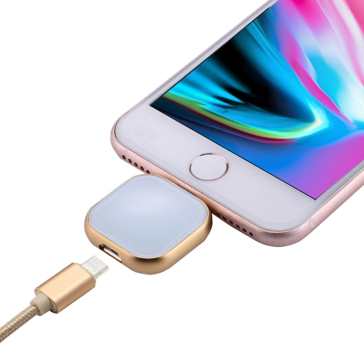 Unidad de disco flash multifuncional de 8 pines y 128 GB RQW-18S con cable USB/micro USB a micro USB, RQW-18S dorado Unidad de disco flash multifuncional de 8 pines y 128 GB RQW-18S con cable USB/micro USB a micro USB, RQW-18S dorado