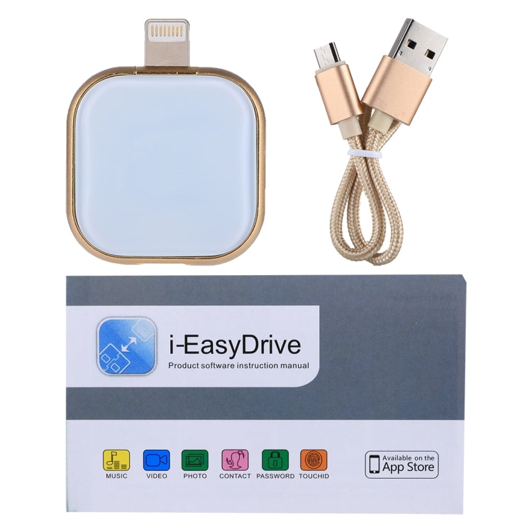 Unidad de disco flash multifuncional de 8 pines y 128 GB RQW-18S con cable USB/micro USB a micro USB, RQW-18S dorado Unidad de disco flash multifuncional de 8 pines y 128 GB RQW-18S con cable USB/micro USB a micro USB, RQW-18S dorado
