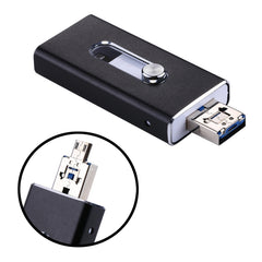 RQW-02 Unidad flash 3 en 1 USB 2.0, 8 pines y micro USB de 16 GB, RQW-02 negra, RQW-02 dorada, RQW-02 azul, RQW-02 roja, RQW-02 plateada
