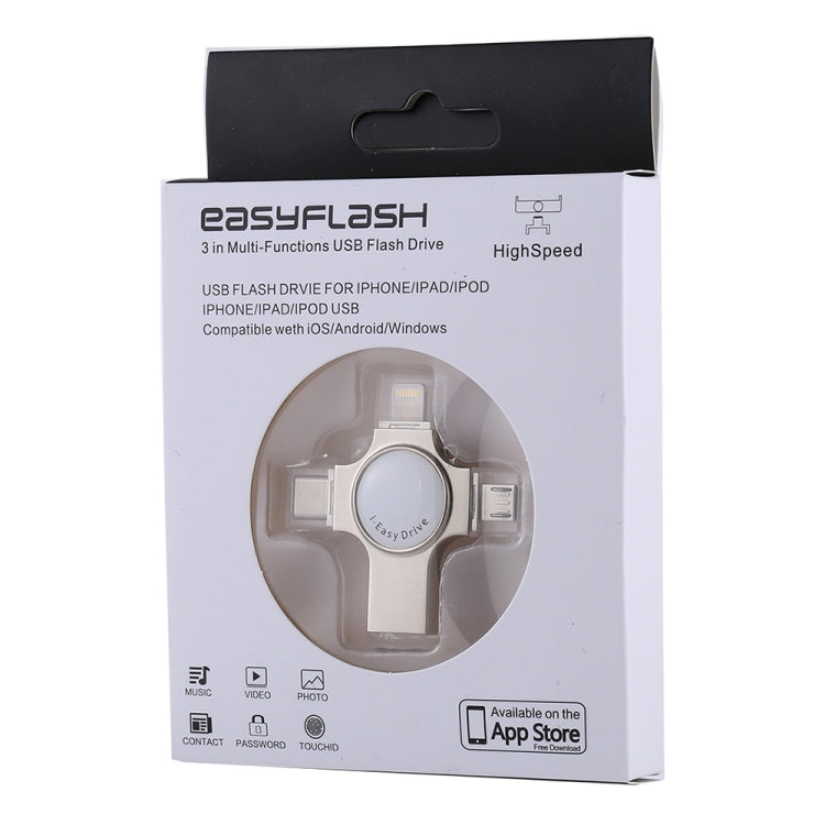 Unidad flash 4 en 1 RQW-11S USB 2.0 de 8 pines, micro USB y USB-C/Tipo-C de 128 GB, RQW-11S Unidad flash 4 en 1 RQW-11S USB 2.0 de 8 pines, micro USB y USB-C/Tipo-C de 128 GB, RQW-11S