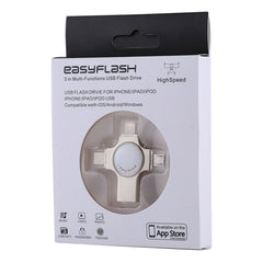 Unidad flash 4 en 1 RQW-11S USB 2.0 de 8 pines, micro USB y USB-C/Tipo-C de 128 GB, RQW-11S