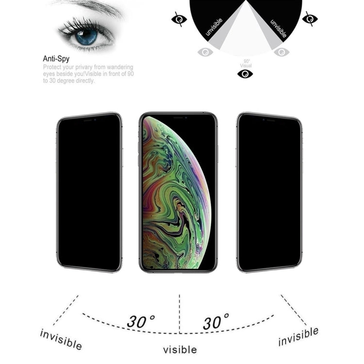Protector de pantalla de vidrio templado antirreflejo 3D de privacidad 9H para iPhone 11 Pro Max/XS Max, para XS Max Protector de pantalla de vidrio templado antirreflejo 3D de privacidad 9H para iPhone 11 Pro Max/XS Max, para XS Max
