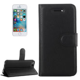 For iPhone 5 & 5s & SE Litchi Texture Horizontal Flip Leather Case with Holder & Card Slots & Wallet, For iPhone 5 & 5S & SE