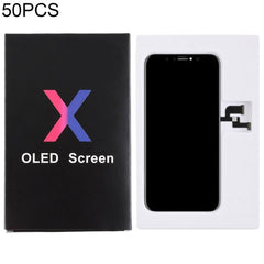 50 PCS Cardboard Packaging Black Box for iPhone X LCD Screen, Packaging Box for X OLED