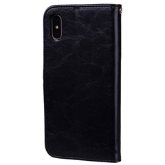 For iPhone X / XS Business Style Oil Wax Texture Horizontal Flip Leather Case with Holder & Card Slots & Wallet