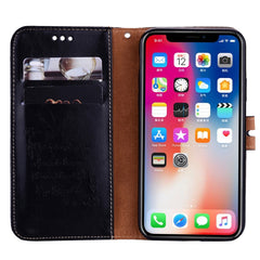 For iPhone X / XS Business Style Oil Wax Texture Horizontal Flip Leather Case with Holder & Card Slots & Wallet