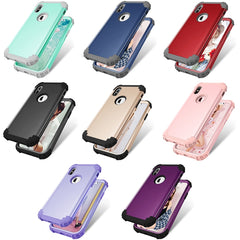 For iPhone X / XS Diamond Series Electroplating PC + Silicone Protective Case, For iPhone X