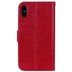 For iPhone XS Max Rose Embossed Horizontal Flip PU Leather Case with Holder & Card Slots & Wallet
