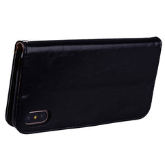 For iPhone XS Max Business Style Oil Wax Texture Horizontal Flip Leather Case with Holder & Card Slots & Wallet