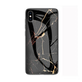 For iPhone XS Max Marble Glass Protective Case, For iPhone XS Max