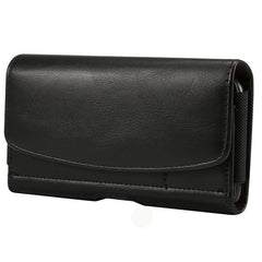 Lambskin Elastic Band Men 5.7-6.0 Inch Mobile Phone Universal Hanging Waist Leather Case with Card Slot, For iPhone XS Max / 8 Plus / 7 Plus / Honor 8X and Other 5.7-6.0 Inch Mobile Phones