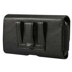 Lambskin Elastic Band Men 5.7-6.0 Inch Mobile Phone Universal Hanging Waist Leather Case with Card Slot, For iPhone XS Max / 8 Plus / 7 Plus / Honor 8X and Other 5.7-6.0 Inch Mobile Phones