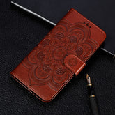 For iPhone XR Mandala Embossing Pattern Horizontal Flip Leather Case with Holder & Card Slots & Wallet & Photo Frame, iPhone XR