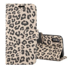 For iPhone XS Leopard Pattern Horizontal Flip Leather Case with Holder & Card Slots