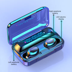F9-5C Luz de respiración de cuatro barras + Auriculares Bluetooth con reducción de ruido y pantalla digital con correa de mano, F9-5C Luz de cuatro barras con correa negra, F9-5C Luz de cuatro barras con correa blanca