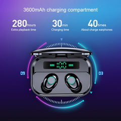 M7 TWS V5.0 Binaurales kabelloses Stereo-Bluetooth-Headset mit Ladeetui und Digitalanzeige