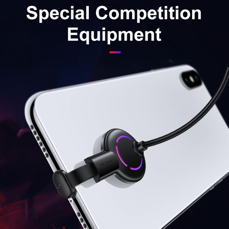 Mcdodo CA-5950 Razer Series 180 Degree Elbow Design Gaming 8 Pin to USB Cable with 7 Colors Breathing Light, Length: 1.2m Mcdodo CA-5950 Razer Series 180 Degree Elbow Design Gaming 8 Pin to USB Cable with 7 Colors Breathing Light, Length: 1.2m