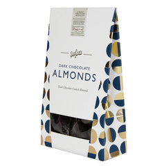 Joybox almonds coated in dark chocolate in carton