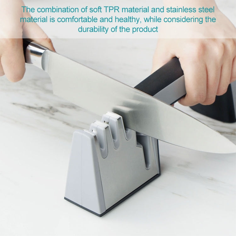 4 in 1 Stainless Steel Knife Sharpener Four Section Hand-held Quick Sharpening Tool with Non Slip Handle, 4 in 1 (Black), 4 in 1 (Red) 4 in 1 Stainless Steel Knife Sharpener Four Section Hand-held Quick Sharpening Tool with Non Slip Handle, 4 in 1 (Black), 4 in 1 (Red)