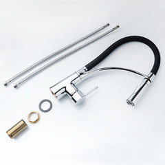 Kitchen Pull-out Faucet Hot Cold Home Retractable Rotating Faucet, Pull-out Faucet