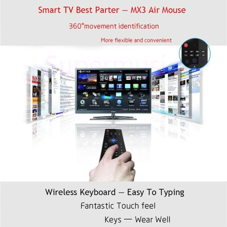 MX3-M Air Mouse Wireless 2.4G Remote Control Keyboard with Microphone for Android TV Box / Mini PC, Air Mouse with Mic MX3-M Air Mouse Wireless 2.4G Remote Control Keyboard with Microphone for Android TV Box / Mini PC, Air Mouse with Mic