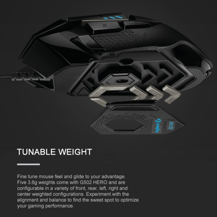 Logitech G502 HERO Wired Gaming Mouse with 11 Buttons, Length: 2.1m Logitech G502 HERO Wired Gaming Mouse with 11 Buttons, Length: 2.1m