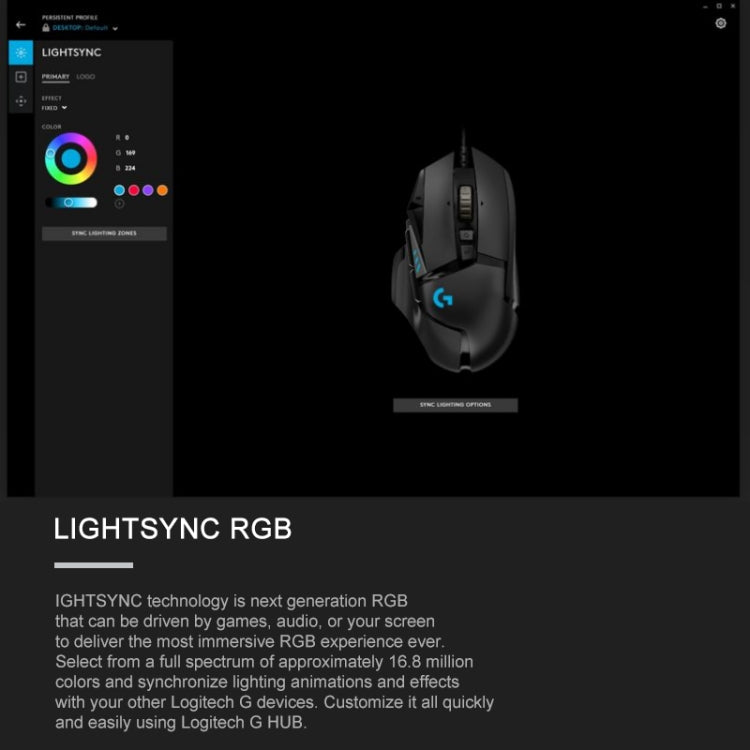 Logitech G502 HERO Wired Gaming Mouse with 11 Buttons, Length: 2.1m Logitech G502 HERO Wired Gaming Mouse with 11 Buttons, Length: 2.1m