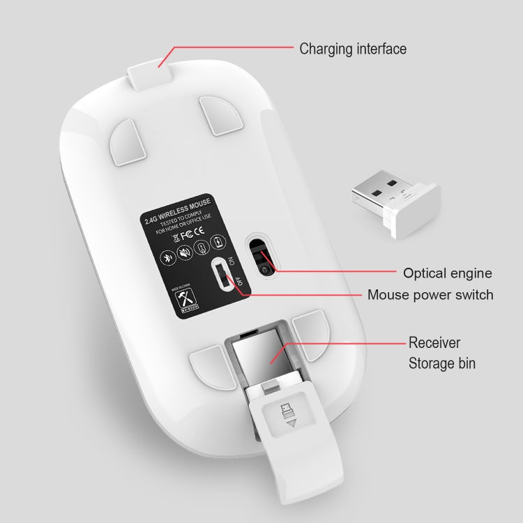 HXSJ M30 Rechargeable Wireless Mouse Metal Wheel Mute 2.4G Office Mouse 500 mAh Built-in Battery HXSJ M30 Rechargeable Wireless Mouse Metal Wheel Mute 2.4G Office Mouse 500 mAh Built-in Battery