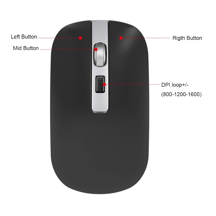 HXSJ M30 Rechargeable Wireless Mouse Metal Wheel Mute 2.4G Office Mouse 500 mAh Built-in Battery HXSJ M30 Rechargeable Wireless Mouse Metal Wheel Mute 2.4G Office Mouse 500 mAh Built-in Battery