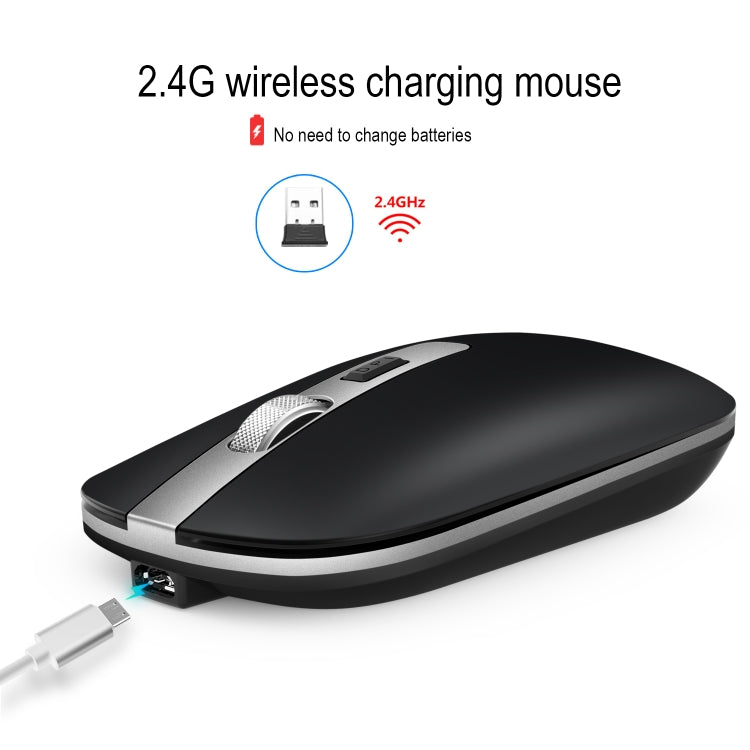 HXSJ M30 Rechargeable Wireless Mouse Metal Wheel Mute 2.4G Office Mouse 500 mAh Built-in Battery HXSJ M30 Rechargeable Wireless Mouse Metal Wheel Mute 2.4G Office Mouse 500 mAh Built-in Battery