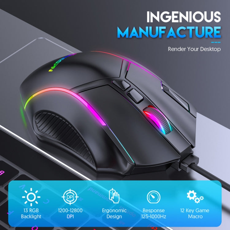 MKESPN X15 Full Speed 12800DPI 12 Buttons Macro Definition RGB Wired Mouse, x15 MKESPN X15 Full Speed 12800DPI 12 Buttons Macro Definition RGB Wired Mouse, x15