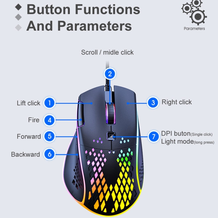Ratón para juegos iMICE T97 con luz LED RGB, USB, 7 botones, 7200 DPI, con cable Ratón para juegos iMICE T97 con luz LED RGB, USB, 7 botones, 7200 DPI, con cable