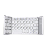 B033 Rechargeable 3-Folding 64 Keys Bluetooth Wireless Keyboard with Touchpad