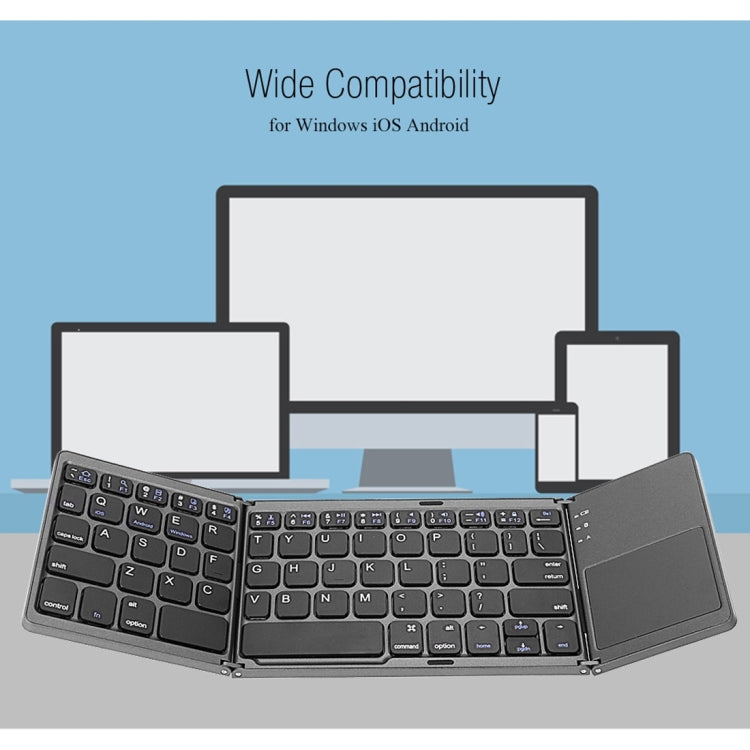 B033 Rechargeable 3-Folding 64 Keys Bluetooth Wireless Keyboard with Touchpad B033 Rechargeable 3-Folding 64 Keys Bluetooth Wireless Keyboard with Touchpad