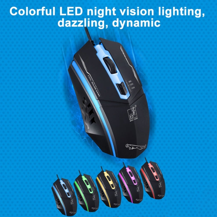 Chasing Leopard 199 USB 1600DPI Three-speed Adjustable LED Backlight Wired Optical Gaming Mouse, Length: 1.3m Chasing Leopard 199 USB 1600DPI Three-speed Adjustable LED Backlight Wired Optical Gaming Mouse, Length: 1.3m