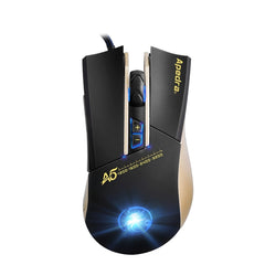 Ratón para juegos de alta precisión Apedra iMICE A5, luz LED de cuatro colores controlada por respiración, USB, 7 botones, 3200 DPI, ratón óptico para juegos con cable para computadora, PC, portátil, iMICE A5