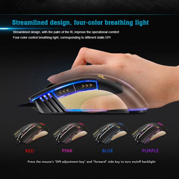 Ratón para juegos de alta precisión Apedra iMICE A5, luz LED de cuatro colores controlada por respiración, USB, 7 botones, 3200 DPI, ratón óptico para juegos con cable para computadora, PC, portátil, iMICE A5 Ratón para juegos de alta precisión Apedra iMICE A5, luz LED de cuatro colores controlada por respiración, USB, 7 botones, 3200 DPI, ratón óptico para juegos con cable para computadora, PC, portátil, iMICE A5