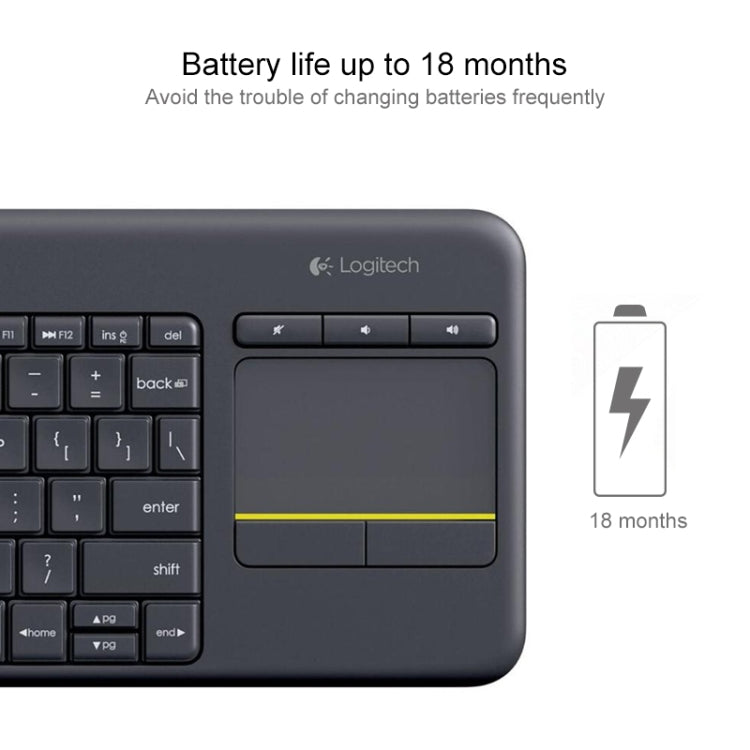 Logitech K400 Plus 2.4GHz Wireless Touch Control Keyboard, Wireless Range: 10m, Logitech K400 Plus Logitech K400 Plus 2.4GHz Wireless Touch Control Keyboard, Wireless Range: 10m, Logitech K400 Plus