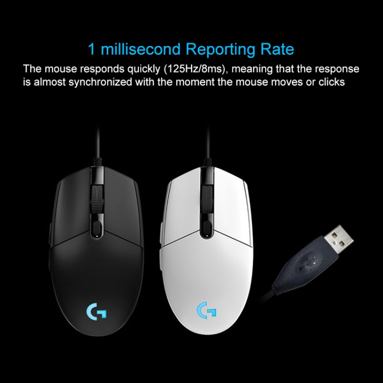 Logitech G102 6-keys RGB Glowing 6000DPI Five-speed Adjustable Wired Optical Gaming Mouse, Length: 2m, G102, G102 (White) Logitech G102 6-keys RGB Glowing 6000DPI Five-speed Adjustable Wired Optical Gaming Mouse, Length: 2m, G102, G102 (White)