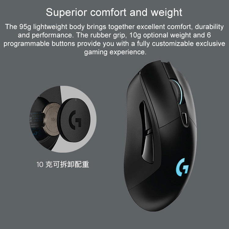Logitech G703 LIGHTSPEED 16000 DPI 6 Programmable Buttons HERO 16K Sensor RGB Backlight Wireless Optical Gaming Mouse Logitech G703 LIGHTSPEED 16000 DPI 6 Programmable Buttons HERO 16K Sensor RGB Backlight Wireless Optical Gaming Mouse