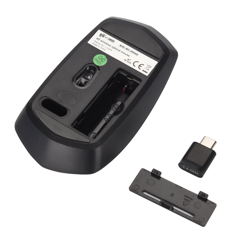 MCSaite MC-369AG USB-C / Type-C 1600DPI Three-speed Adjustable 4-button Wireless Optical Mouse MCSaite MC-369AG USB-C / Type-C 1600DPI Three-speed Adjustable 4-button Wireless Optical Mouse
