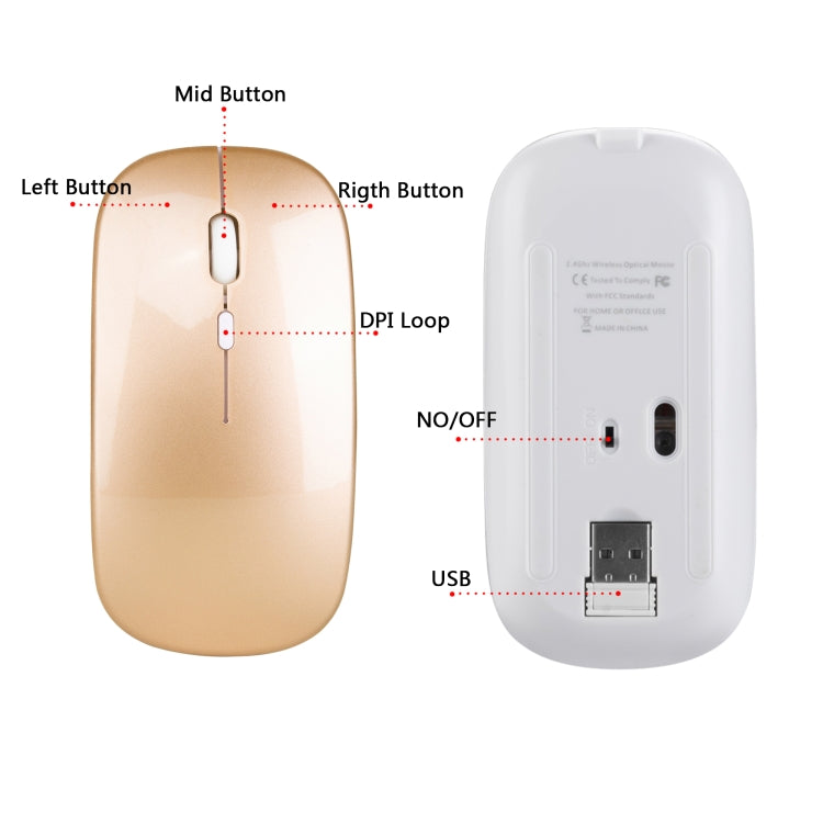 HXSJ M80 2.4GHz Wireless 1600DPI Three-speed Adjustable Optical Mute Mouse, Black, Grey, Gold, Rose Gold, Silver, White HXSJ M80 2.4GHz Wireless 1600DPI Three-speed Adjustable Optical Mute Mouse, Black, Grey, Gold, Rose Gold, Silver, White