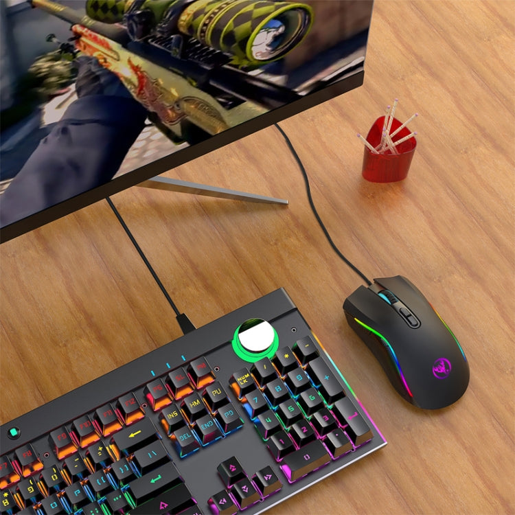 HXSJ A869 Type-C 7200dpi 6-modes Adjustable 7-keys RGB Light Wired Game Mouse, A869RGB-TYPE-C HXSJ A869 Type-C 7200dpi 6-modes Adjustable 7-keys RGB Light Wired Game Mouse, A869RGB-TYPE-C