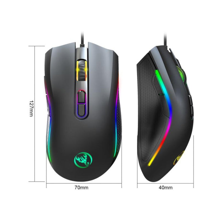 HXSJ A869 Type-C 7200dpi 6-modes Adjustable 7-keys RGB Light Wired Game Mouse, A869RGB-TYPE-C HXSJ A869 Type-C 7200dpi 6-modes Adjustable 7-keys RGB Light Wired Game Mouse, A869RGB-TYPE-C