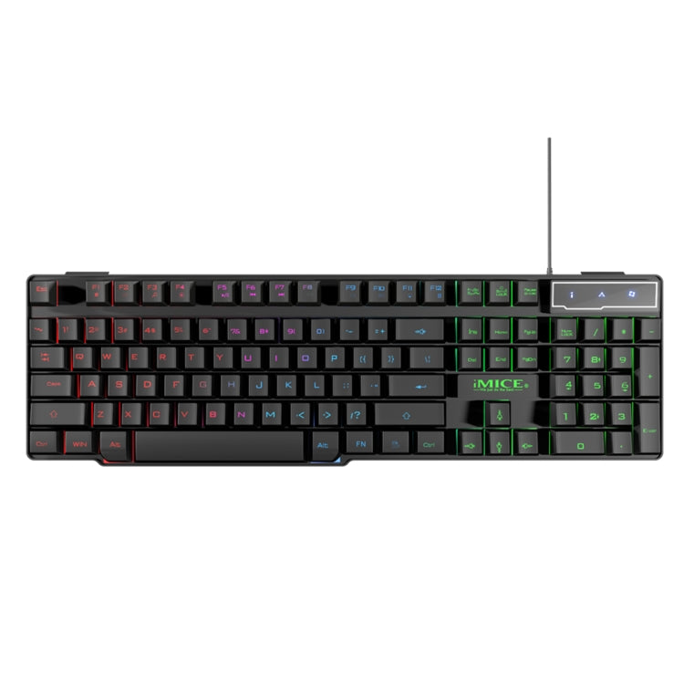 Teclado para juegos con retroiluminación brillante, teclas flotantes con cable USB iMICE AK-600, color negro
