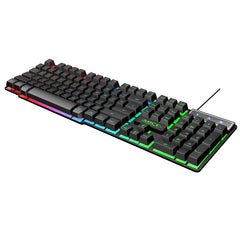 Teclado para juegos con retroiluminación brillante, teclas flotantes con cable USB iMICE AK-600, color negro