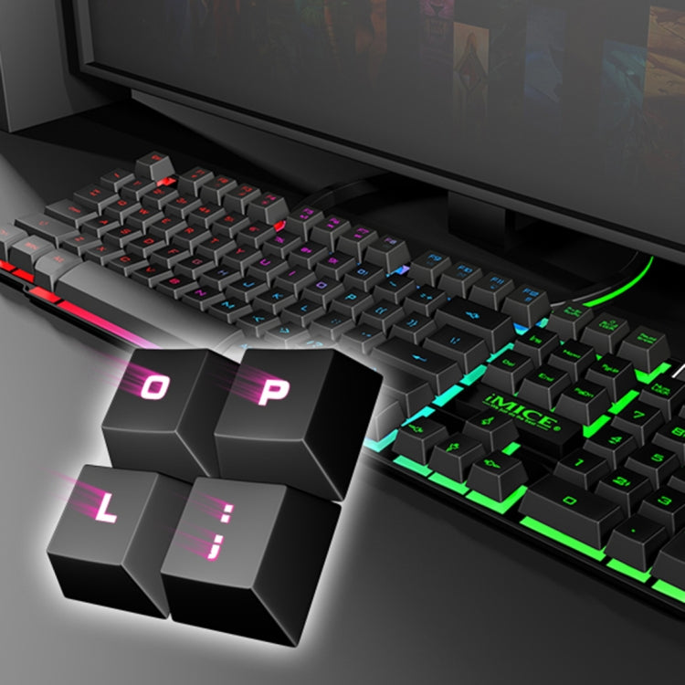 Teclado para juegos con retroiluminación brillante, teclas flotantes con cable USB iMICE AK-600, color negro Teclado para juegos con retroiluminación brillante, teclas flotantes con cable USB iMICE AK-600, color negro
