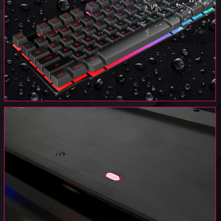 Teclado para juegos con retroiluminación brillante, teclas flotantes con cable USB iMICE AK-600, color negro Teclado para juegos con retroiluminación brillante, teclas flotantes con cable USB iMICE AK-600, color negro