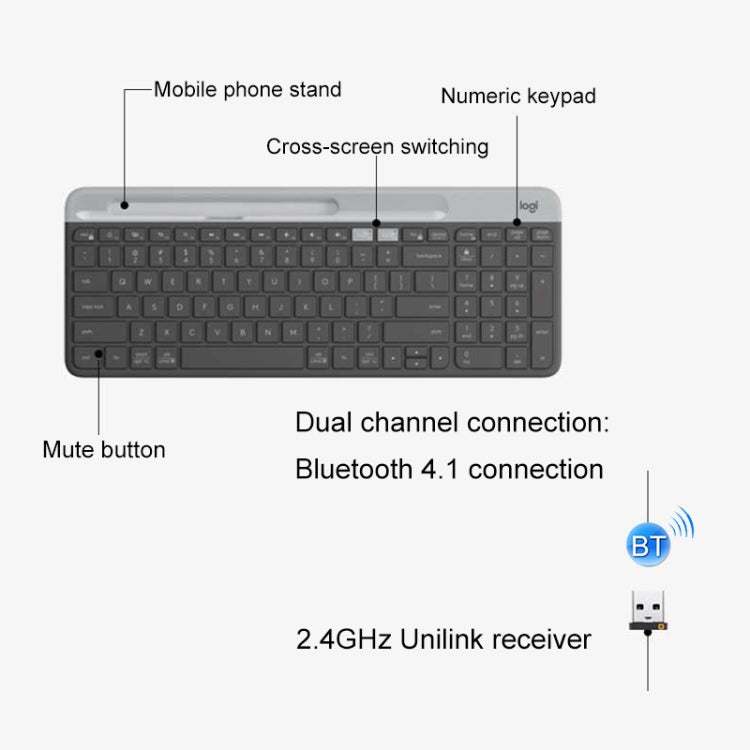 Logitech K580 Dual Modes Thin and Light Multi-device Wireless Keyboard with Phone Holder Logitech K580 Dual Modes Thin and Light Multi-device Wireless Keyboard with Phone Holder